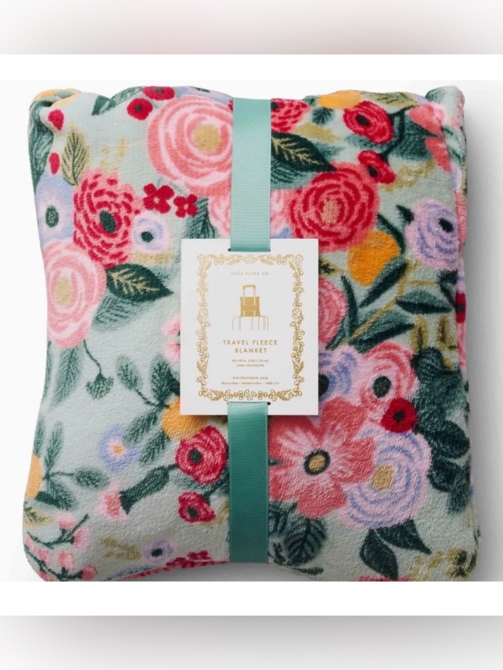 Floral Fleece Travel Blanket by Rifle Paper Co.